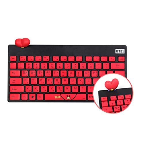 Teclado inalámbrico BTS, Teclado inalámbrico óptico sin ruido delgado de 2.4GHz para Win2000, WinNT4.0, WinXP-Fan Gift- Mercancía oficial,Tata