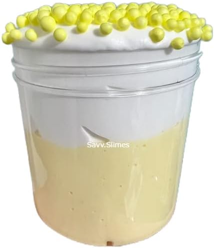 Banana Cream Pie BUTTER SLIME | 6oz SCENTED | White + YELLOW | Thick & Soft | by SavvSlimes USA