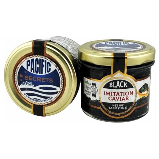 Pacific Secrets Black Vegan Caviar | Seaweed | No-Fish | Kosher | 4.4 oz Glass Jar