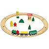 messefix 20 Delen Houten Trein Set – 1m Rails – Spoorweg met Spoorrails en Veel Accessoires – Speelgoed Spoorbaan voor Kinderen vanaf 3 Jaar – Speelgoedtrein Kinderen Houten Speelgoed Kerstmis