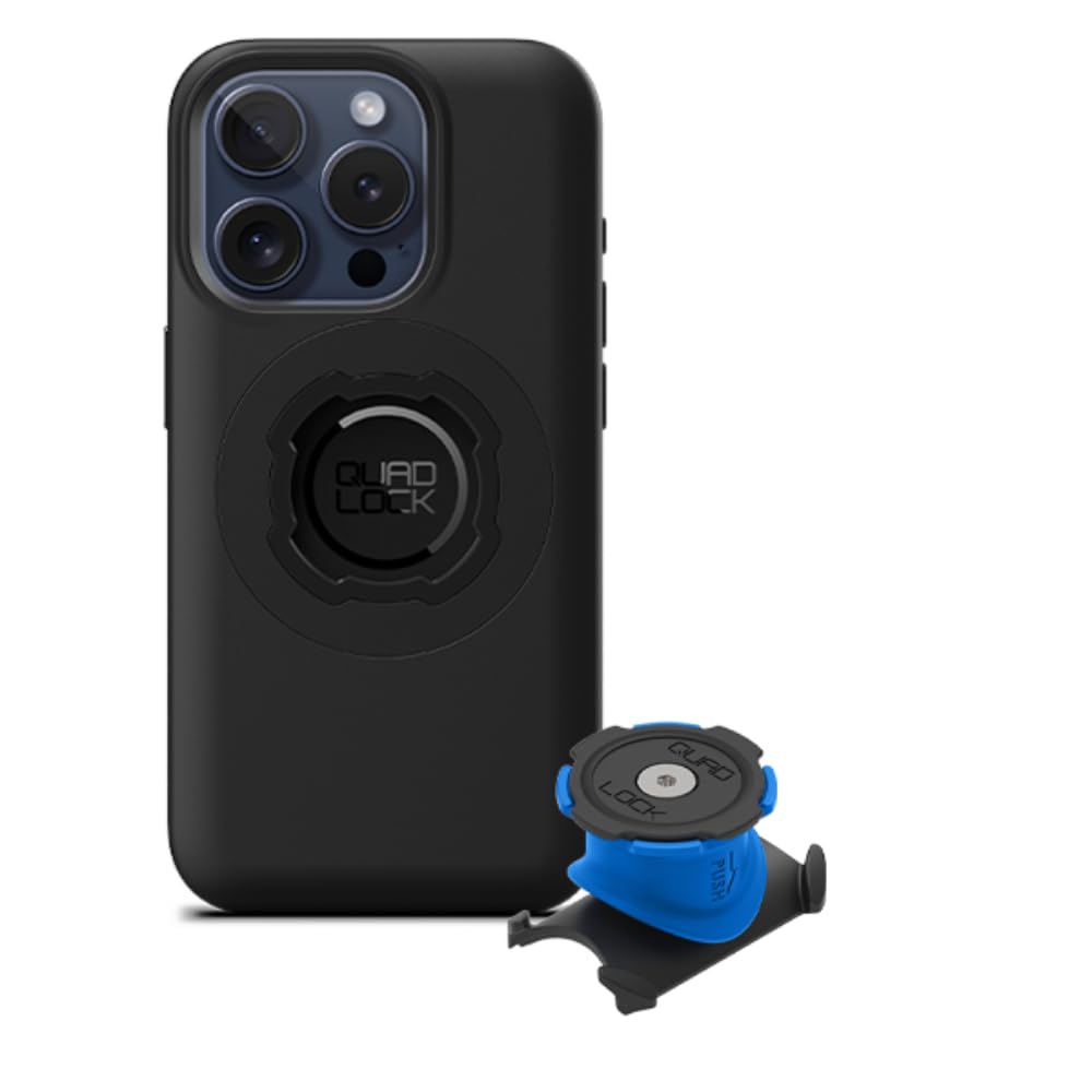 Quad Lock Stem/Handlebar Bike Phone Holder Kit with MAG Phone Case for iPhone 15 Pro