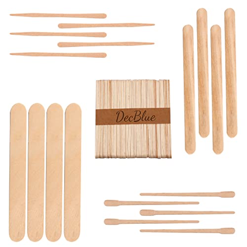 Decblue 300 Pcs Wooden Wax Sticks 4 Styles Wood Waxing Spatulas Applicators Hair Removal S M L Sizes For Body Legs Facial Or Wood Craft Sticks (300Pcs) #TOP6
