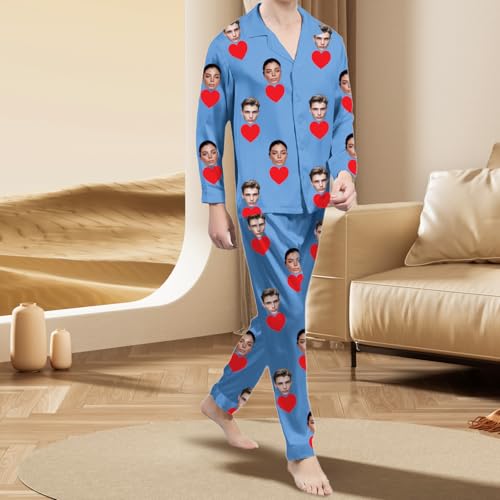 Custom Pajama Pants with Photo,Personalized Funny Pajamas with Pockets for Women Men Birthday Pet Face Pj Pants3