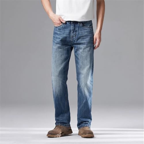 Men's Wide Leg Jeans Loose Straight Classic Denim Pants Trousers2