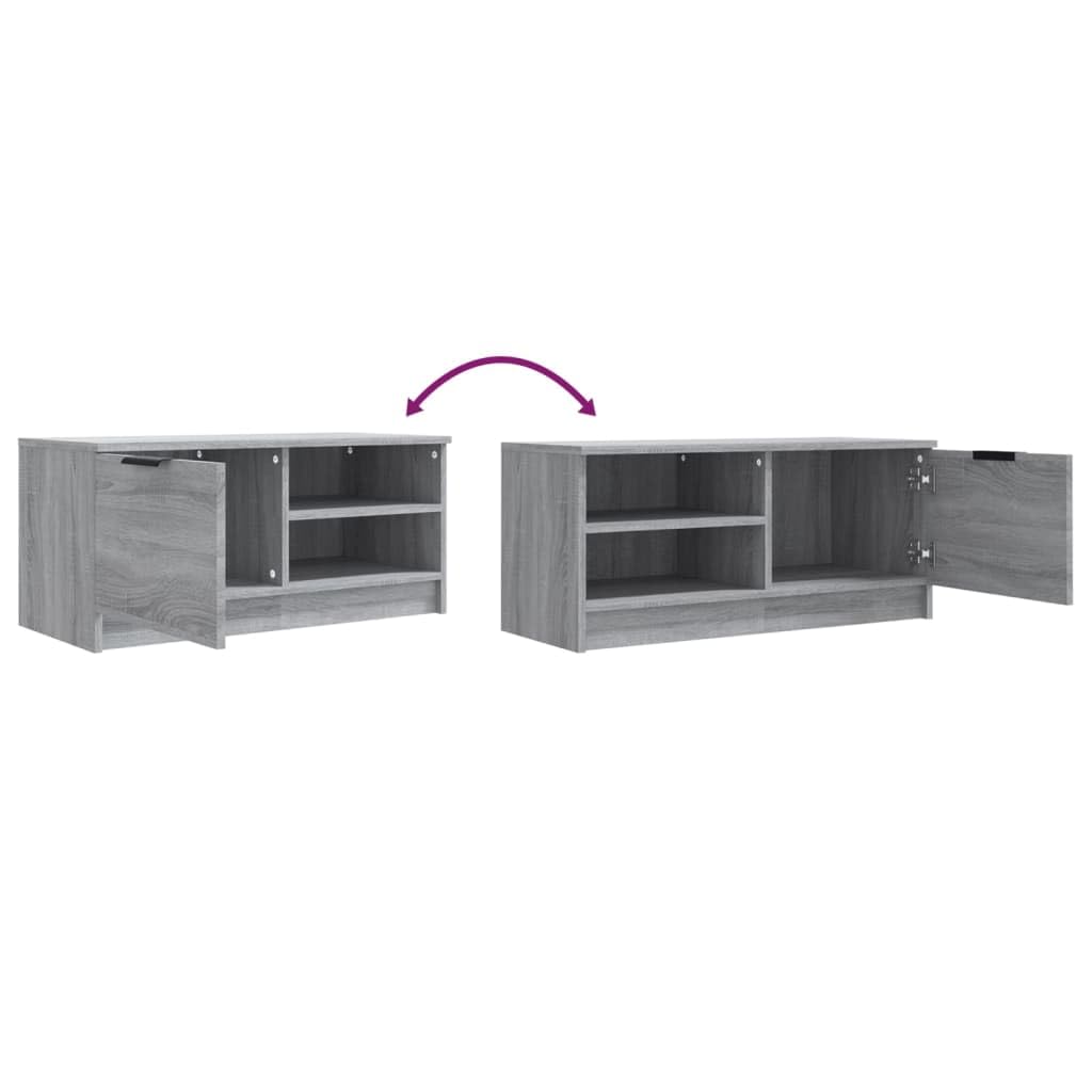 TV-Schrank Set, 2 STK. Grau Sonoma, 80x35x36,5 cm, Holzwerkstoff, mit Schublade, für Wohnzimmer, Media Center, stabil