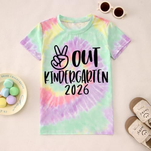 Image of MODNTOGA Kids Girl Boy Peace Out Kindergarten Shirt 2026 Kindergarten Graduation T-Shirt Last Day of School Summer Tee Tops