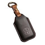Kinotaka トヨタ専用設計 本革製 スマートキーケース プリウス30系 2つボタン プリウスα・アクア・86・ヴィッツ・カローラ など設計専用スマート キーホルダー アクセサリー (ブラック)