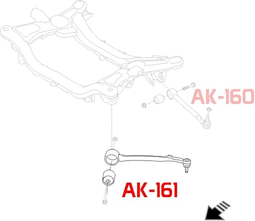 Miniatura 5 de Godspeed Brazos de tensión delanteros ajustables AK-161, juego de 2, compatible con Hyundai Genesis Coupe 2009-16