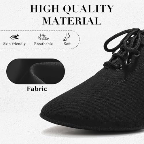 Womens Practice Latin Salsa Ballroom Dancing Shoes for 2 Inch Heel Black3