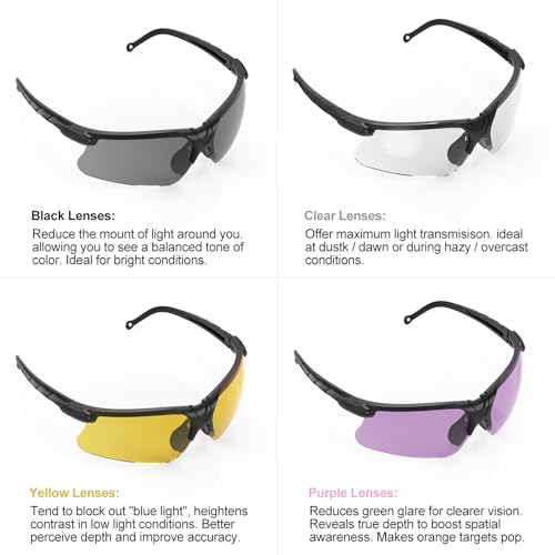 Image of Shooting Glasses with Case-Safety Glasses Anti Fog | Z87.1 Certificated Impact Resistance Safety Glasses for Hunting Shooting Sports