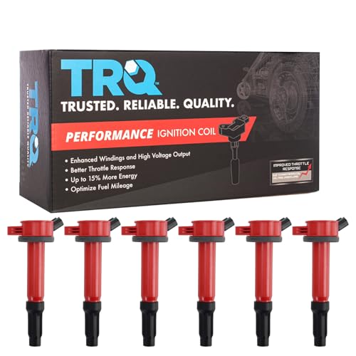 TRQ Ignition Coil Set 6 Piece High Temperature Epoxy Compatible with 2006-12 Ford Fusion 09-12 Escape 08-11 Mazda Tribute 06 Lincoln Zephyr 09-11 Mercury Mariner 06-11 Milan