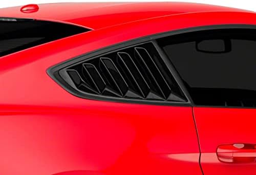 SpeedForm Vintage Quarter Window Louvers; Gloss Black Compatible with 15-23 Mustang Fastback