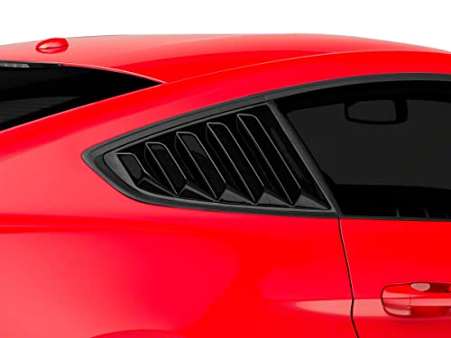 Speedform Vintage Quarter Window Louvers; Gloss Black Compatible With 15-23 Mustang Fastback #TOP11