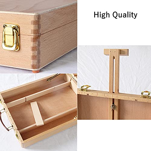 Deayou Wood Tabletop Easel Storage Box, Beechwood Portable Sketchbox For Painting, Adjustable Wooden Desktop Drawing Easel Case For Art Supplies, Painters, Adult, Student, Artist, Beginner #TOP6