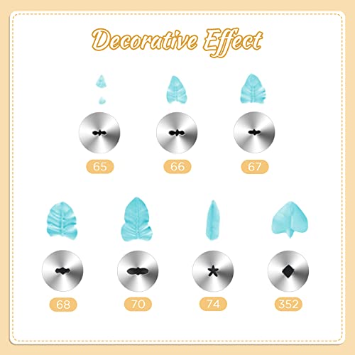 Gootrades 7 Piece Leaf Piping Tips Cake Decorating Supplies & 1 Silicone Pastry Bag #TOP2