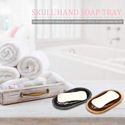 Miniatura 7 de Tvoip Jabonera de resina con esqueleto, para jabón, drenaje de agua, soporte para jabón, lavabo de baño, jabonera de mano fantasma, mejoras