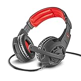 Trust Cuffie Gaming GXT 310 Radius con Microfono e Archetto Regolabili, 3.5 mm Jack, Filo, Over Ear, PC, PS4, PS5, Xbox Series X, Xbox One, Switch, Nero/Rosso