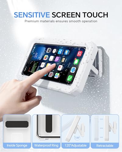 UPRONE Shower Phone Holder Waterproof 480 Rotatable Wall Phone Stand - image 3