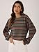 ZAFUL Women's Tribal Ethnic Graphic Cropped Knitwear Bohemian Long Sleeve Pullover Sweater Boho Drop Shoulder Knitted Top Multicolored
