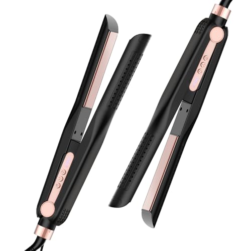 SKIMI Airflow Styler Titanium Flat Iron Hair Straightener & Curling Wand, Cool Air Vents for Long Lasting Style, Dual Voltage