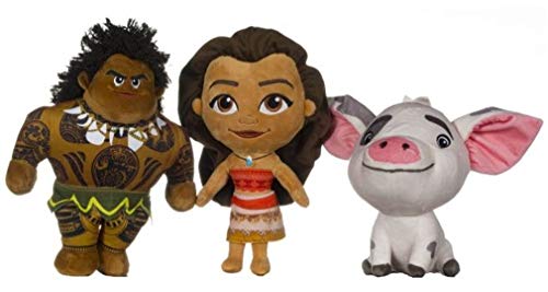 Whitehouse Conjunto Completo 3 Felpa 25cm Plush MAUI + Moana + PUA PUA Vaiana Oceania Original...