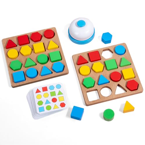 形合わせ ゲーム 木製パズル 形と色認識パズル 木のおもちゃ テーブルゲーム 積み木 幼児教育玩具 モンテッソーリ おもちゃ パーティーゲーム 男の子 女の子 パズル おもちゃ 贈り物