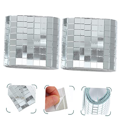 BESTonZON 2 Rolos De Adesivos De Parede De Mosaico Decalques De Espelho Adesivos De Azulejos Espelho
