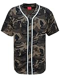 AIRNINE Men's Bandana Print Baseball Jersey Button Down Shirts (S to 5XL) (Olive Camo_J42, Large)
