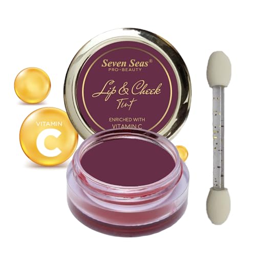 Image of Seven Seas Lip & Cheek Tint Richness Of Essential Oils And Vitamin C For Lips, Eyelids & Cheeks, Matte Finish Give You A Soft Natural Glow (Wine Berry), 1 Count