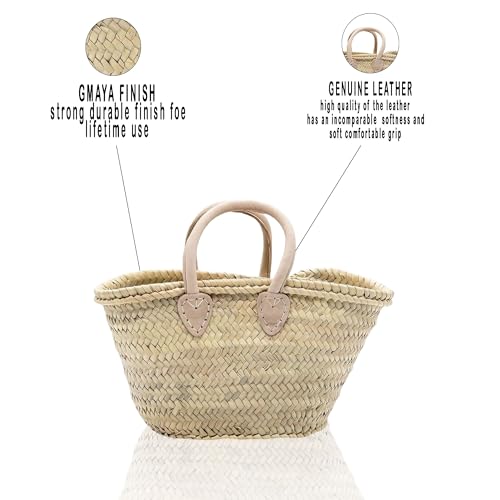 French Basket, Small Straw Bag for Bridal Party miniatura 5