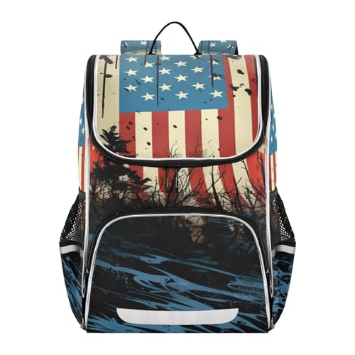 Mochila escolar de bandera americana para el viaje diario de niños