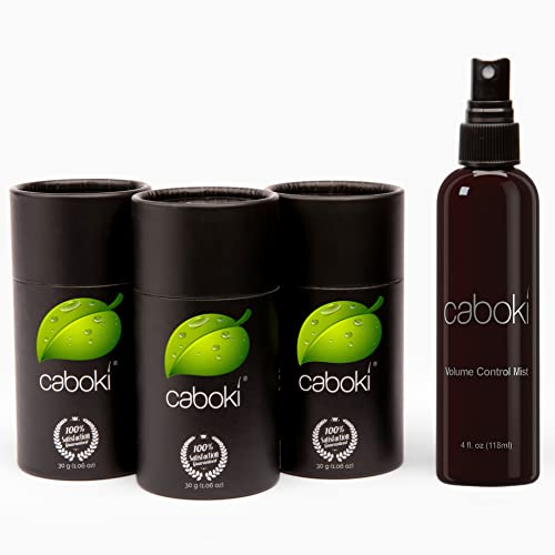 Caboki VALUE PACK 2 (3 x 30 gram plus one Volume Control Mist), 270-Day Supply, Black