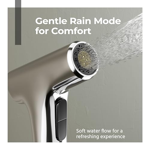 Image of Lifelong Dual Flow Health Faucet Gun|High-Pressure Water Flow|Foam & Rain Modes|& Leak-Proof Jet Spray|Ideal for Bathroom & Toilet Commode|Hygienic & Efficient Bidet Spray (LLHIXG01),Silver,Chrome