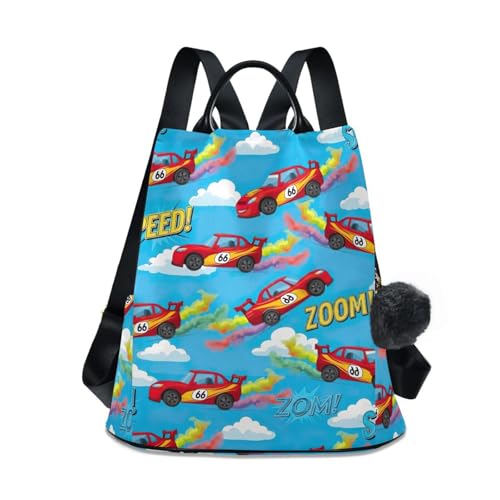 Sac à dos femme motif voiture de dessin animé pour la ville