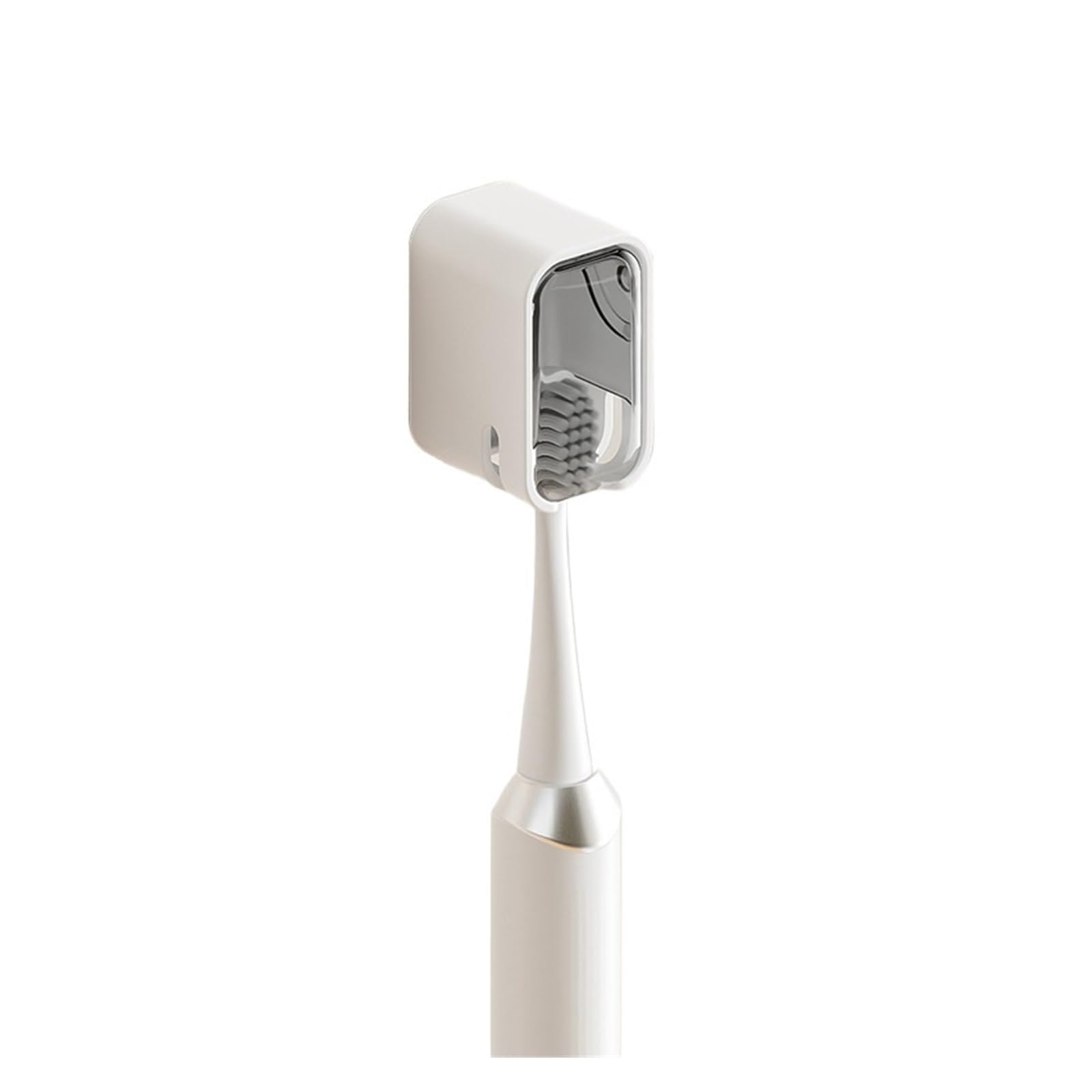 1pcs Dust-Proof Covered Toothbrush Storage Holder, No Drill Self-Adhesive Bathroom Accessory(Gray)