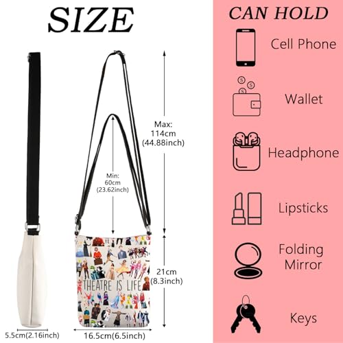 WSNANG Musical Inspired Gifts Theatre Life Crossbody Bag Musical Lover Shoulder Bag3