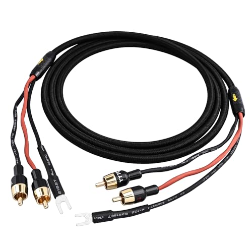 YYTCG Phono Cable with Ground 3.28ft - All-in-One RCA Cable & Turntable Ground Wire,High Purity Oxygen-Free Copper,Premium Shielded for Turntable to Preamplifier, Static & Noise Free Premium Hifi Audi