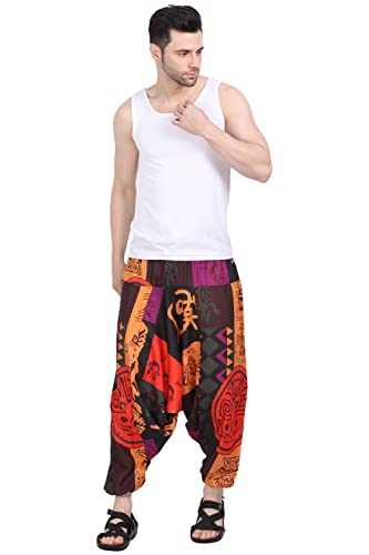 Image of Whitewhale Men's Cotton Solid Harem Pants Yoga Trousers Hippie Pant