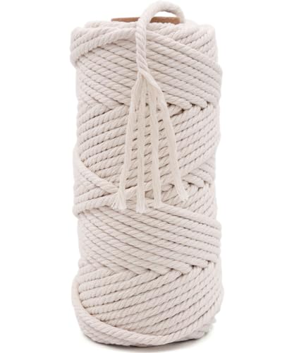 Rruizeキャットタワーリペアロープ 太さ６mm 綿縄 爪とぎ用 猫タワー キャットウォーク キャットタワー用 キャットクライミングフレームの修理の代替品 手作り DIY 園芸 (50m)