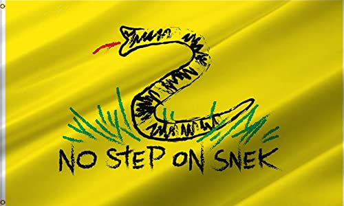 ANCONINE No Step On Snek Flag 2x3 FT and Don't Tread on Me Gadsden Flags with 2 Brass Grommets,Sturdy Double Stitched and Premium Polyester. (2x3ft)