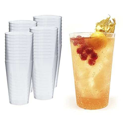 30 Stück Plastikbecher Mit Roségoldrand - Elegante Partygläser 360ml