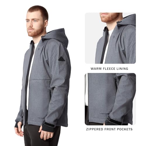 ALPINE NORTH Tofino Men's Softshell Windbreaker Jacket Waterproof Fleece Lined Insulated Hooded Spring and Fall Jacket 5