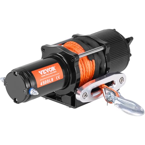 Vevor ELECTRIC WINCH, 4500 LB 4500 Lb Synthetic Rope, 12V Dc Atv Utv Winch 1/4 In X 39 Ft Aluminum Fairlead Wired Remote Control thumb #9