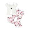 Infant-Girls-Sunflower-Bodysuit-Summer-Ruffle-Ribbed-Short-Sleeve-Rompers-Vest-Tops-Prints-Flared-Pants-Outfit-Set Infant Girls Sunflower Bodysuit Summer Ruffle Ribbed Short Sleeve Rompers Vest Tops Prints Flared Pants Outfit Set