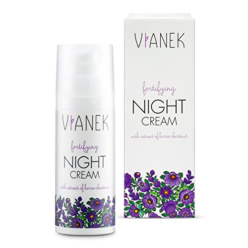 VIANEK stärkende Nachtcreme. Gesichtscreme für empfindliche und gerötete haut. Vegan Naturkosmetik für Gesicht und Hals. Größe 50 ml Cover