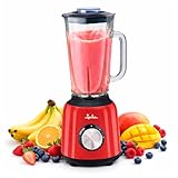 Jata BT795 - Batidora de Vaso 1200W Profesional, Motor AC 30000 RPM, Jarra de Cristal 1,5L, 6 Cuchillas Acero Inox Combi, 3 Velocidades + Pulse, Pica Hielo