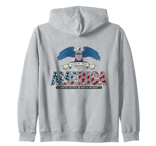 4th Of July In God We Trust American Flag American Seal Sudadera con Capucha