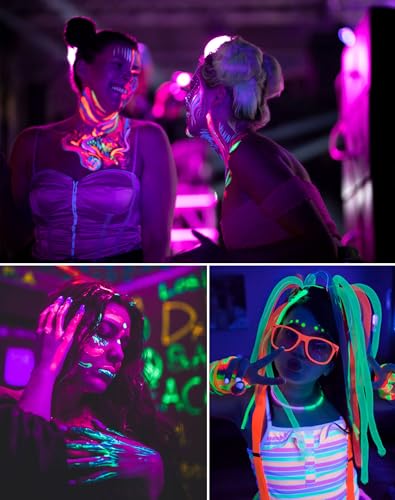 Image of 15W LED Black Light Bulb 120V E26 Base UV 395-400nm UVA Level 2 Pack Black & White Panda Design for Glow in The Dark Body Paint, Party, Halloween, Fluorescent Posters Indoors & Outdoors