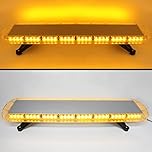 ROUTEKING 38'' 72 LED Rooftop Emergency Strobe Light Bar, Traffic Advisor Warning Lightbar 15 Flashing Mode IP65 Waterproof Heavy-duty Bolt Mount for Vehicle Security Snowplow Truck (Amber)
