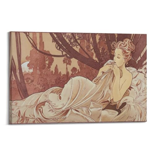Alphonse Mucha toile murale de 40,6 x 61 cm pour décoration d'intérieur art nouveau